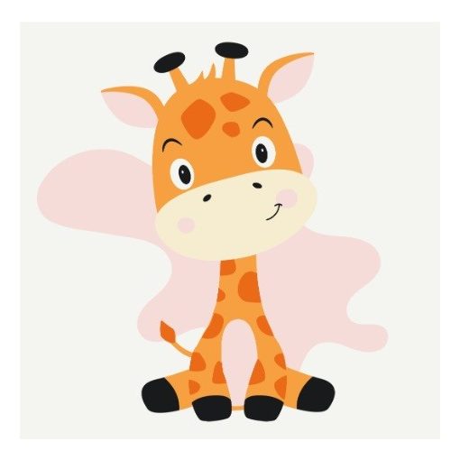 Lächelndes kleines Giraffenbaby - Malen-nach-Zahlen-Set auf Keilrahmen für Kinder 20x20
