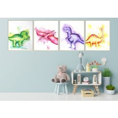   Dinó babaszoba 4 db-os - Otthoni-online élményfestő készlet