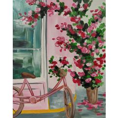 Rózsaszín bicikli - Otthoni-Online élményfestő készlet