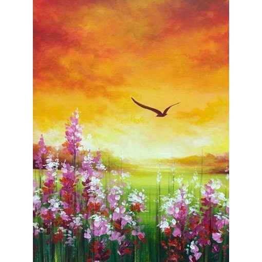 Tavasz a naplementében - Otthoni-online élményfestő készlet