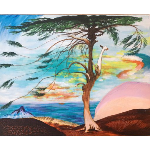 Magányos cédrus - Otthoni-online élményfestő készlet